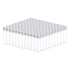 PATIKIL 120Pcs 45Ml Plastic Test Tube with Screw Caps, 140X25Mm Tubes Aluminum L