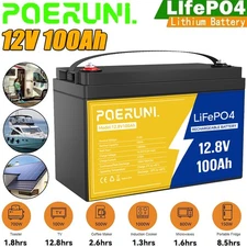 NEW 100Ah 12V LiFePO4 Lithium Battery 1280Wh Built-in BMS 8000+ Deep Cycles