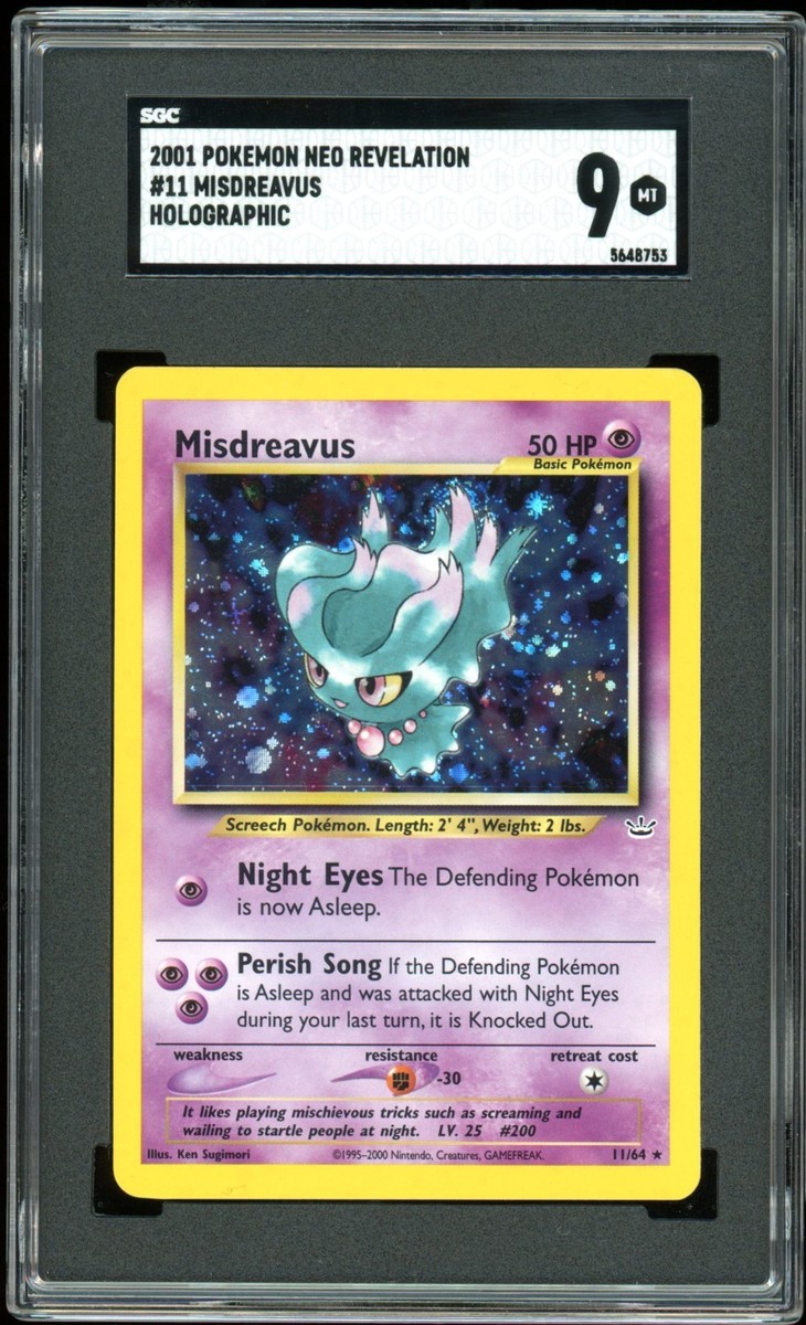 2001 Pokemon Neo Revelation Unlimited #11 Misdreavus Holo SGC 9