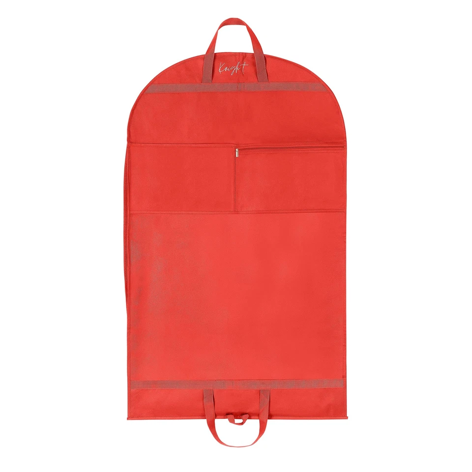 - 40 inch Garment Bag with PVC Pouches (Cardinal Red) - Image 3 of 4