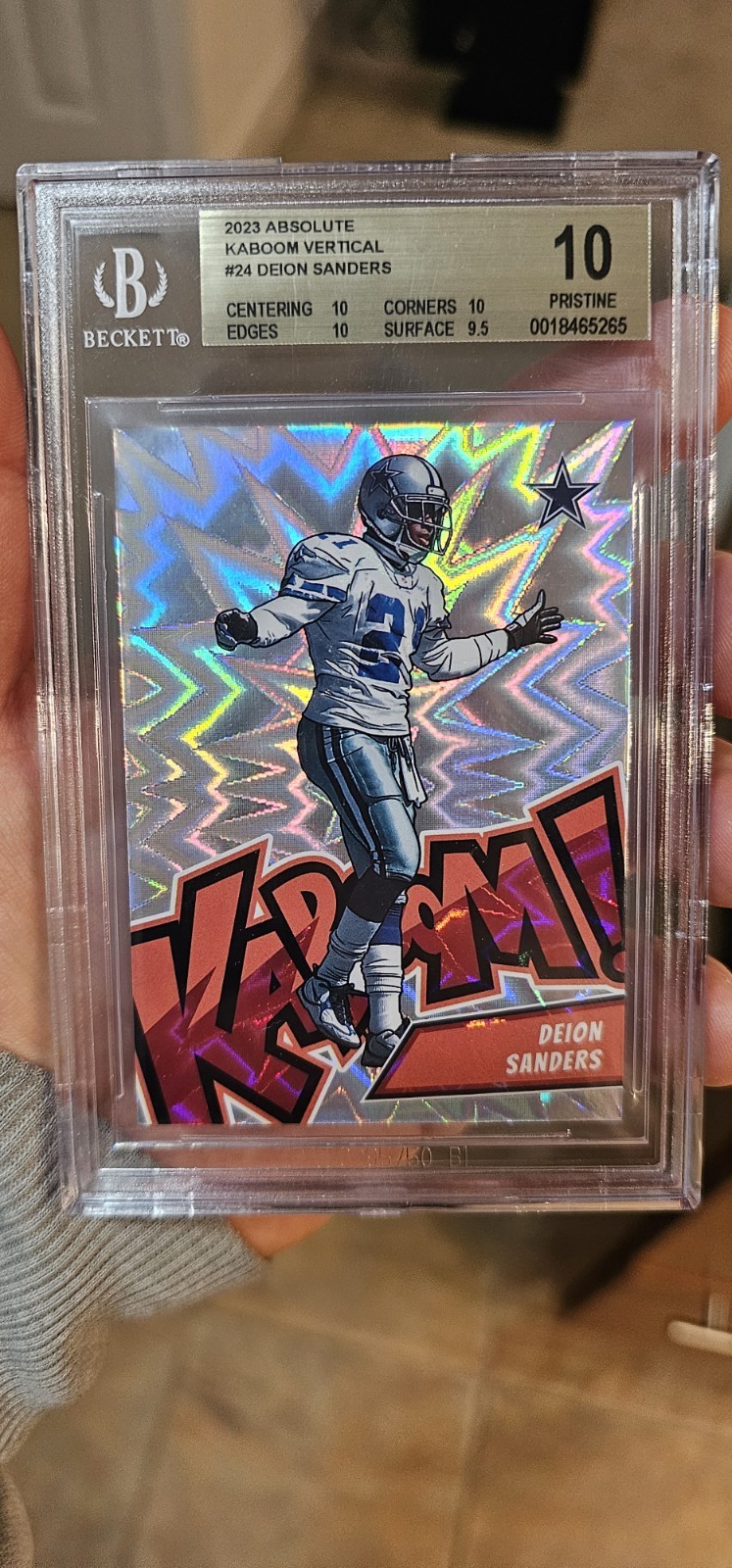 2023 Panini Absolute Deion Sanders Kaboom (Cowboys) SSP Pop. 1 BGS 10 Pristine