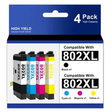 4-Pack 802XL Ink Cartridge For Epson WorkForce Pro WF-4720 WF-4730 WF4734 WF4740