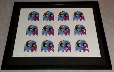 DEATH NYC ltd ed FRAMED art print 45x32cm Invader 4000 Space Invaders 1998-2021