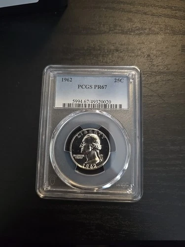 1962 Silver Proof Washington Quarter Coin PCGS PR67