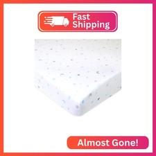 American Baby Company 100 Natural Cotton Fitted Pack and Play Sheet 39" x 27" -