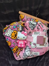 2 PACK Hello Kitty Halloween Throw BLANKETS 1 SOAP DISPENSER PINK PURPLE 60X70
