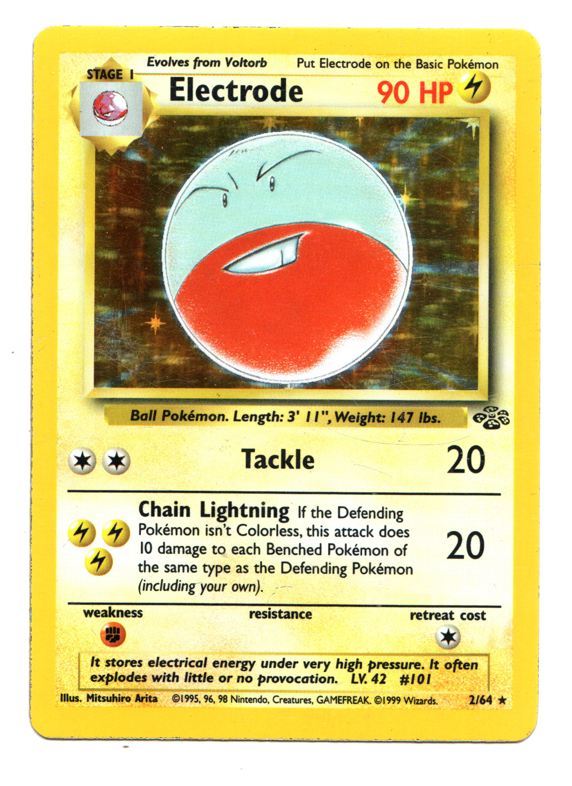 Electrode 1999 Pokemon Jungle 2/64 Rare Holo - MP / Medium Pay