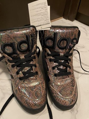 adidas JEREMY SCOTT Pattern snakeskin aurora glitter unused rare US 5.5 size