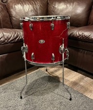 VINTAGE Slingerland 16x14 Floor Tom 5 ply 1980s - Red Sparkle
