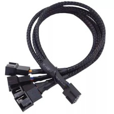 PWM 1 to 2, 3, 4 extension 12V PC fan Y splitter cable 27cm black-sleeved cable
