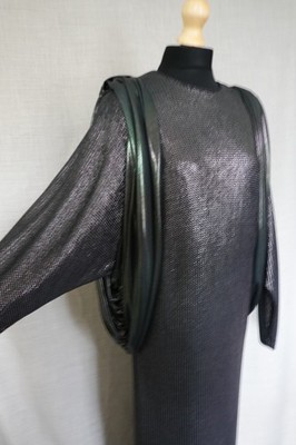 80er Jahre Gila Gunert Metallic Strickoptik Kleid, funky, Disco Diva UK 10/12 sehr guter Zustand