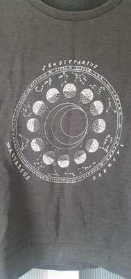 H And M Divided Grey Astrology Celestial Zodiac Pullover Sweatshirt - Size Medium