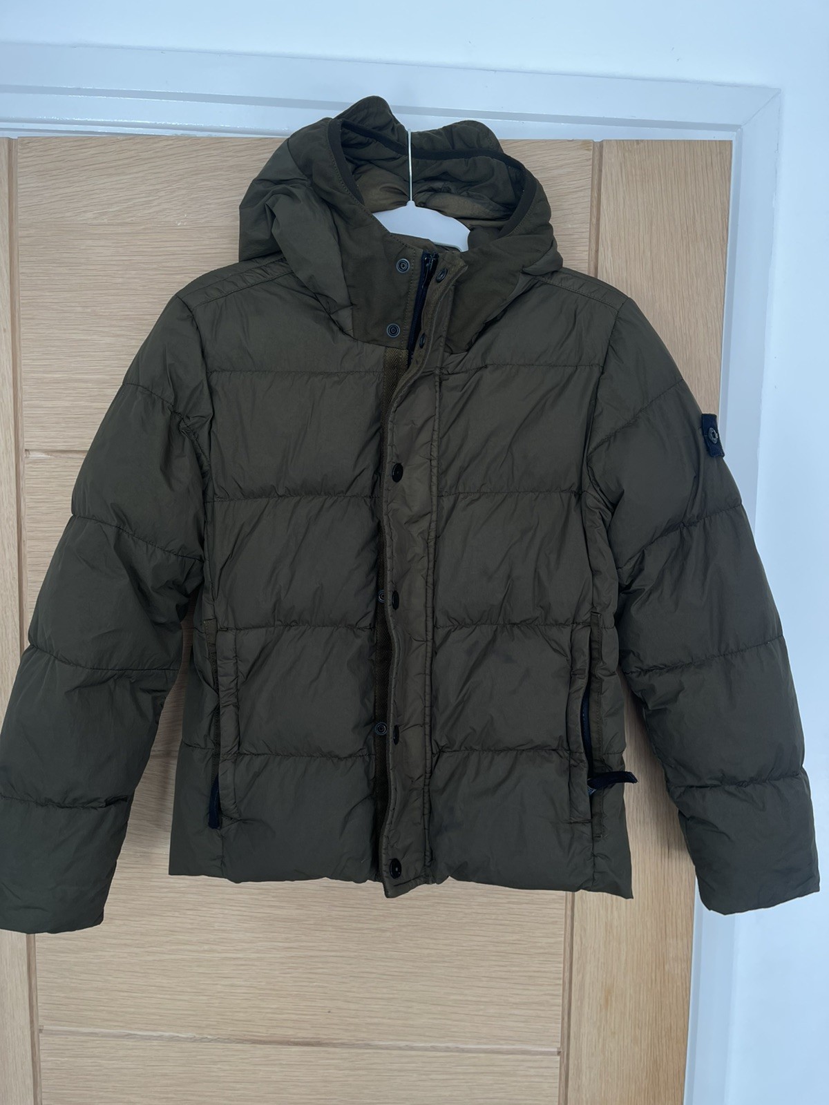 Stone island khaki Junior Down puffer Jacket, Age 10  pre loved great condition