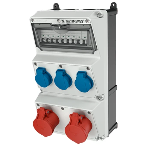 Wandverteiler AMAXX 930003 Stromverteiler 16A 3x230V IP44 CEE Schuko Mennekes - Bild 1 von 2