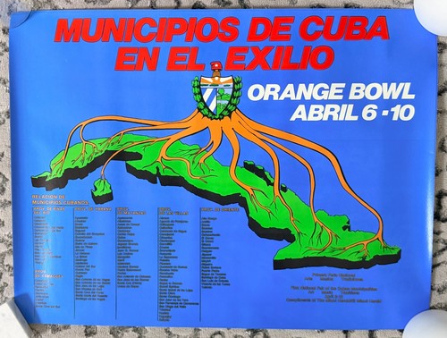 Municipios de Cuba en el Exilio Miami Vintage Poster (1970's - 1980's)