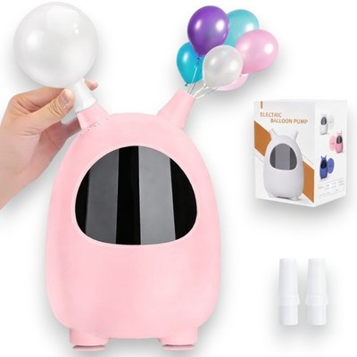 ICNOW Elektrische Ballonpumpe 600W Doppeldüse Inflator Tragbar Party Gebläse Rosa