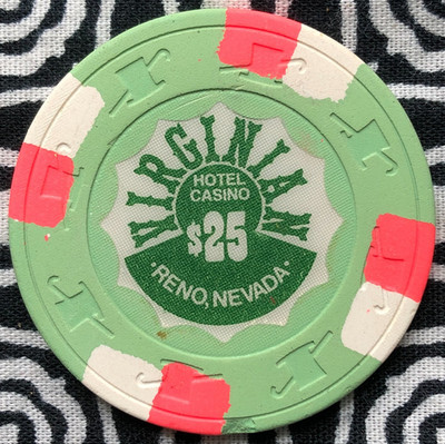 Virginian Hotel $25 Reno, Nevada Poker Gaming Casino Chip U12