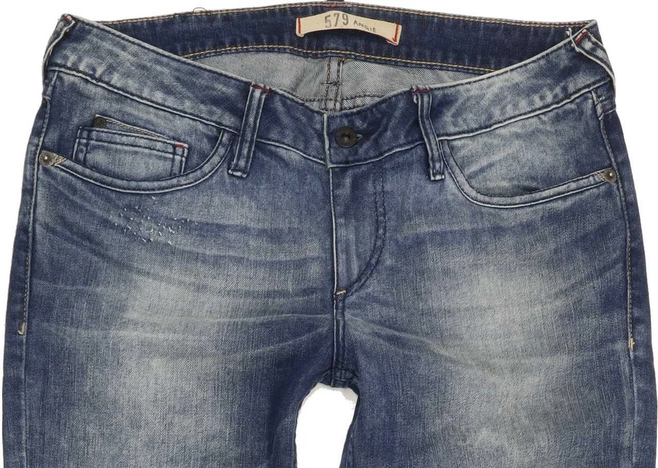 Pantalones de mezclilla regulares rectos azules Mustang 579 Angie para mujer W32 L34 (88659) Foto 3 de 4