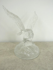 Cristal d'Arques Lead Crystal Glass Eagle Statue Frosted Base Crystal Clear Art