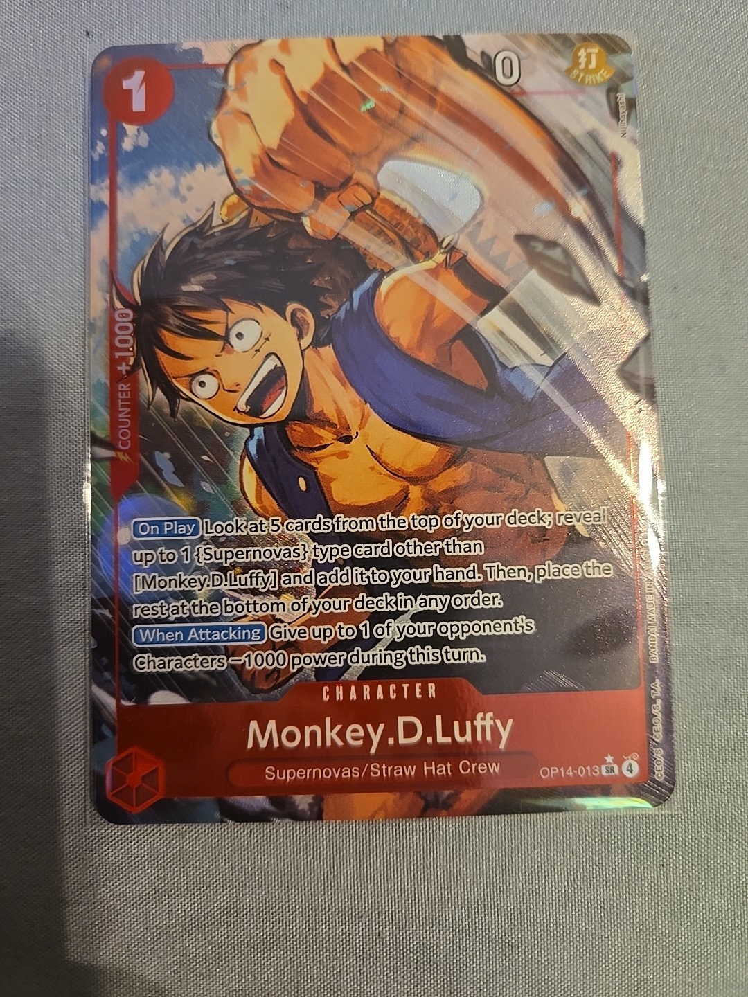 ONE PIECE TCG CARD Monkey.D.Luffy OP14-013 Alt Art The Azure Sea's Seven (OP14)