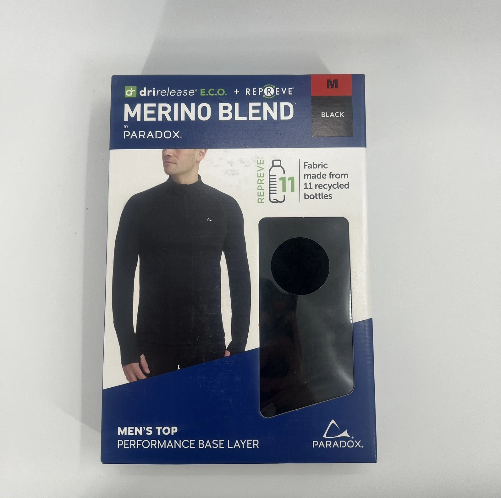 Paradox Men’s 1/4 Zip Merino Blend Performance Base Layer Top Black Medium
Opens in a new window or