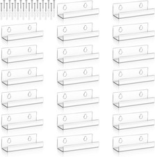 20 Pack Vinyl Record Display Shelf Wall Mount 4 Inch Clear Record Holder