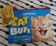 Cat Coin Purse Blue Q, Cat Butt Coin Purse NEW Funny BlueQ