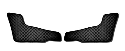 SET 2x ECO LEDER SCHWARZ TÜRVERKLEIDUNGEN MATTEN BLAUE NÄHTE FÜR VOLVO FH 4 IV 2013-20