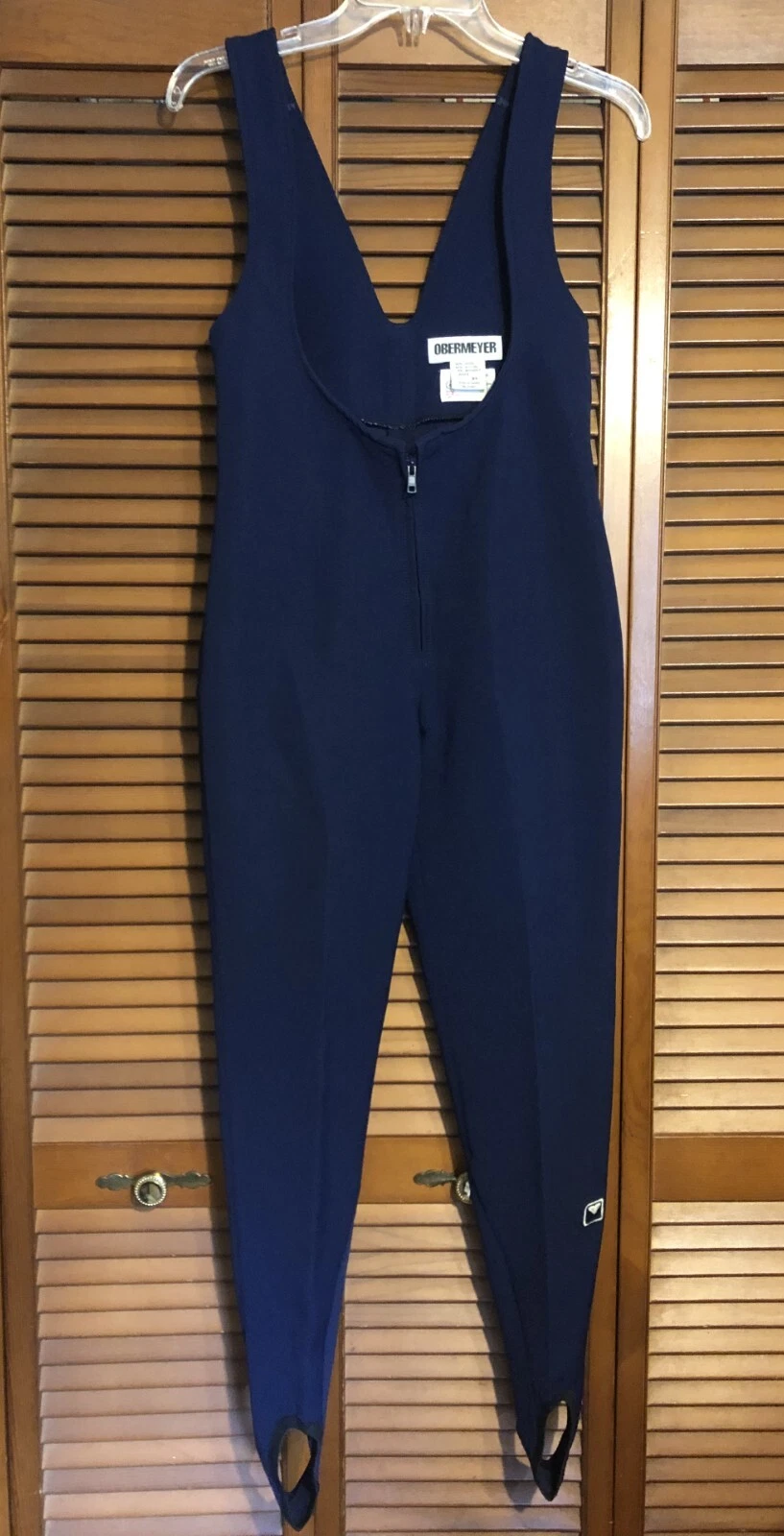 Obermeyer Women’s Ski Stirrup Pants/Bib Overalls Wool/Nylon/Spandex Sz 8R Blue