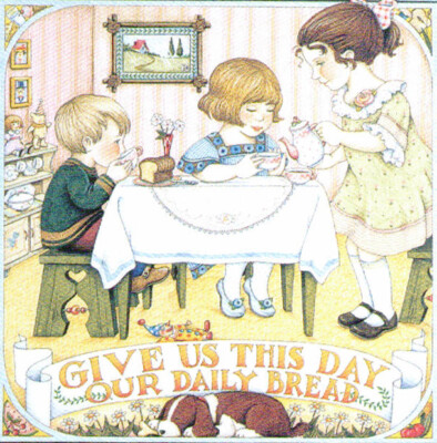 GIVE US THIS DAY OUR DAILY BREAD-Handcrafted Magnet-w/Mary Engelbreit art  