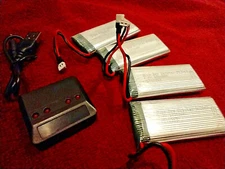 Super Charge - (4) High Capacity DRONE BATTERIES 1800mAh and Free Charger