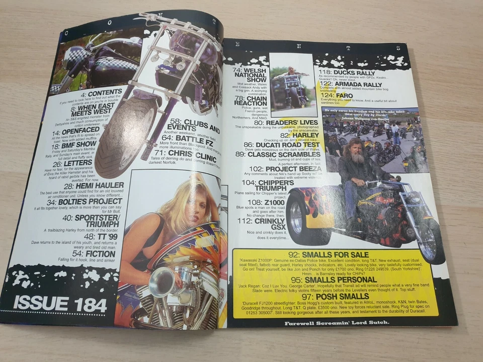 Back Street Heroes Issue 184 Aug 1999 International Custom Motorcycle Magazine - Image 3 of 4