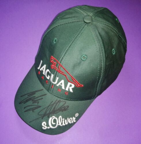 2 Original Autogramme Eddie Irvine, Pedro de la Rosa, alte Kappe Mütze, Jaguar - Bild 1 von 5