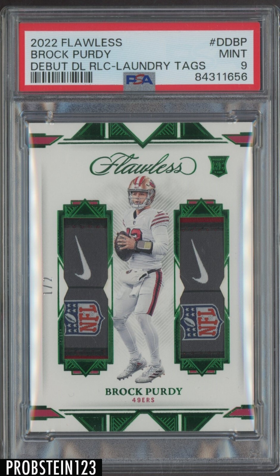 Brock Purdy Panini Flawless Debut Duals Relics #DDBP Laundry Tags