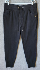 True Religion Black Classic Logo Stretch Drawstring Jogger Sweatpants Size XL