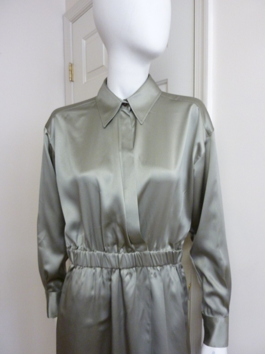 Brunello Cucinelli Silk Long Sleeve Midi Dress  Size:L   $4295    NWT View 2