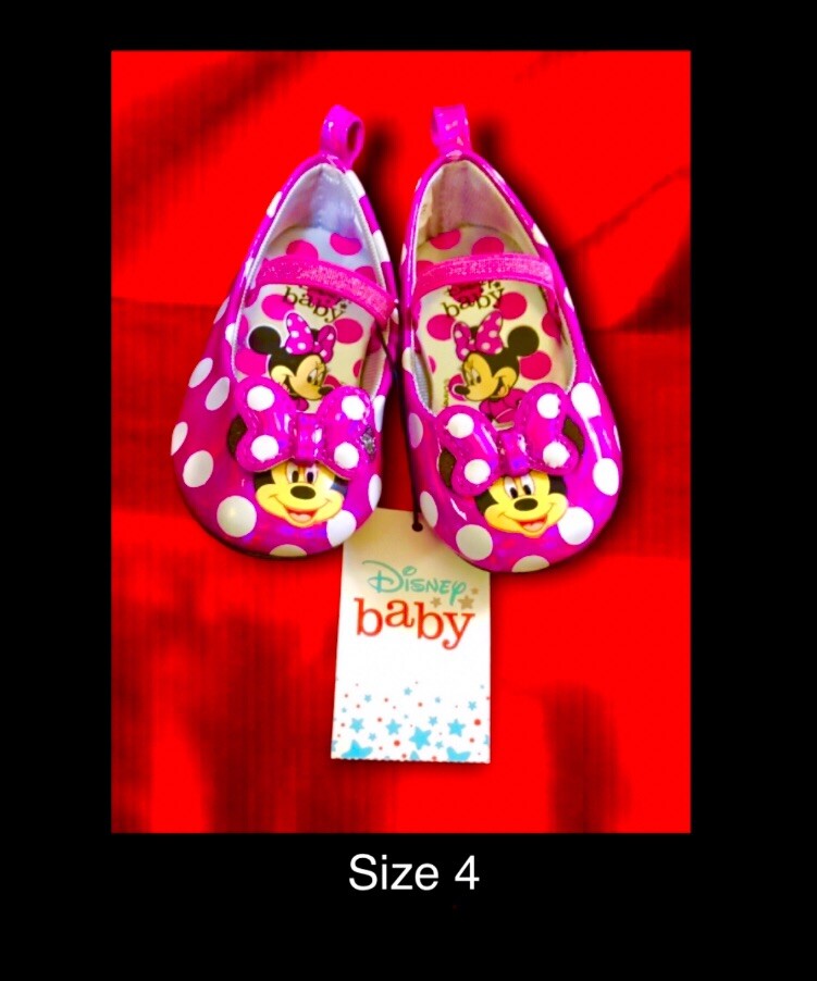 : Size 4,infant/toddler,bow,pink,glossy,polka Dots