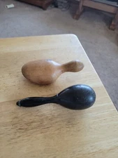 Two vintage Wood Sock Darner Mending Egg Sewing Tool - foot form - Primative