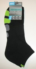 PERFORMANCE - MEN'S LOW CUT SOCKS - NEW - SHOE SIZE 6-12 - BLACK,GREEN, GRAY