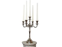 40Cm Kerzenleuchter Silber 5-FLAMMIG Vernickelt KerzenstÄNder Kandelaber Neu