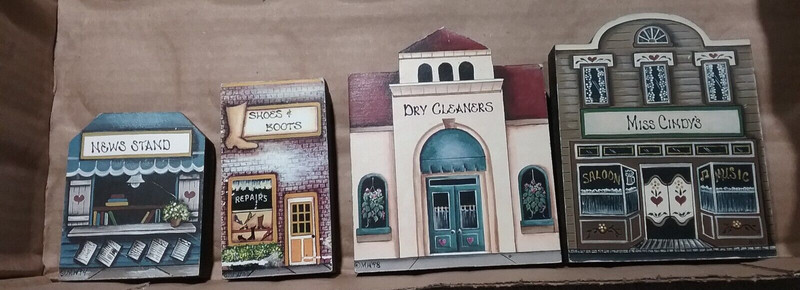 Brandywine Woodcrafts Shelf Sitters Craft Block Houses: News/Shoes/Saloon/Cleanr