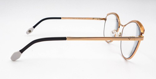 Valentini 8326 Rose Gold Semi Cat Eye Eyeglasses Frames 55-17-140 - Picture 2 of 6