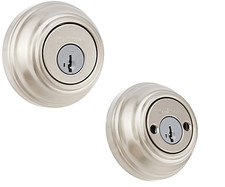 Kwikset Satin Nickel Double Cylinder Deadbolt featuring SmartKey 1A