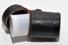 Vintage Black Leather 35mm Film Roll Canisters Case