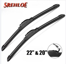 22 20 Pair Windshield Wiper Blades J-hook Bracketless Frameless All Season