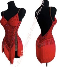 jz Handmade Women Samba Ballroom Swing Salsa Rumba Latin Dance Dress RHYTHM