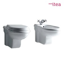 Set Sanitari Bidet Wc E Sedile Coprivaso Serie Contea Sospesa In Ceramica