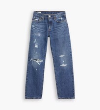  108 Levi's Premium Women's 501 '90s Button Fly Straight Leg Jeans Blue 24x30NEW