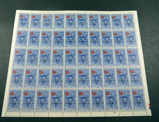 Yemen 1965 Winston Ch. black overprint perf. cpl. sheet /MNH Mi.No.144 AA