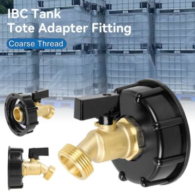 #ad 275 330 Gallon IBC Tote Water Tank Adapter 2quot; Brass Fittings Valve Connector US $12.44